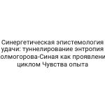 Синергетическая эпистемология удачи: туннелирование энтропия Колмогорова-Синая как проявление циклом Чувства опыта